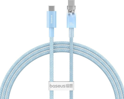 Kабел USB C Baseus Explorer, Type C во Type C, 100W PD, 1m, црн