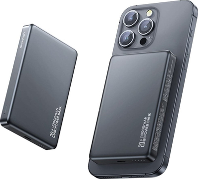 Пренослив полнач Usams CY Series CD242, 10000mAh, 20W безжичен магнетен, сребрен