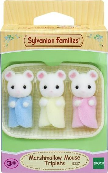 Set lodrash Sylvanian Families Marshmallow Mouse Triplets, figurina trinjakë, shumëngjyrëshe