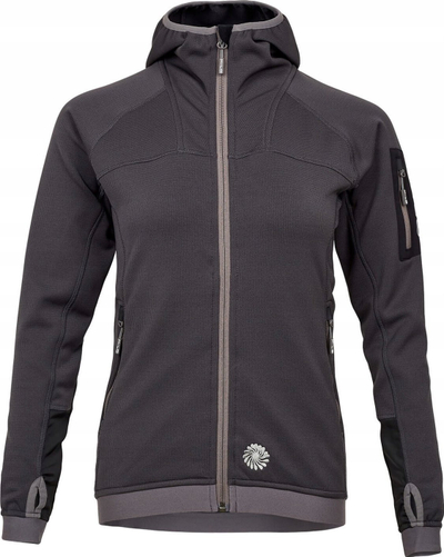 Bluzë sportive MILO HEYOO LADY, fleece elastik, me kapuç, gri