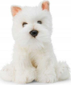 Lodër pelushi Animigos Westie Mascot, 22 cm, pamje realiste, e bardhë