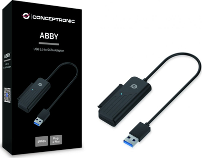 Adapter USB në SATA Conceptronic ABBY01B, USB 3.0, 6 Gbit/s, i zi