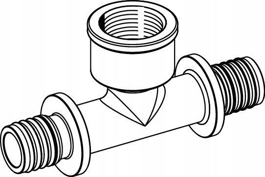 Tee bronzi Tece FI, 16mm x 1/2" x 16mm, bronzi 3
