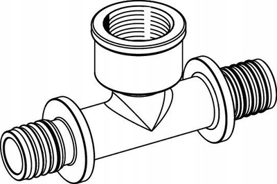 Tee bronzi Tece FI, 16mm x 1/2" x 16mm, bronzi