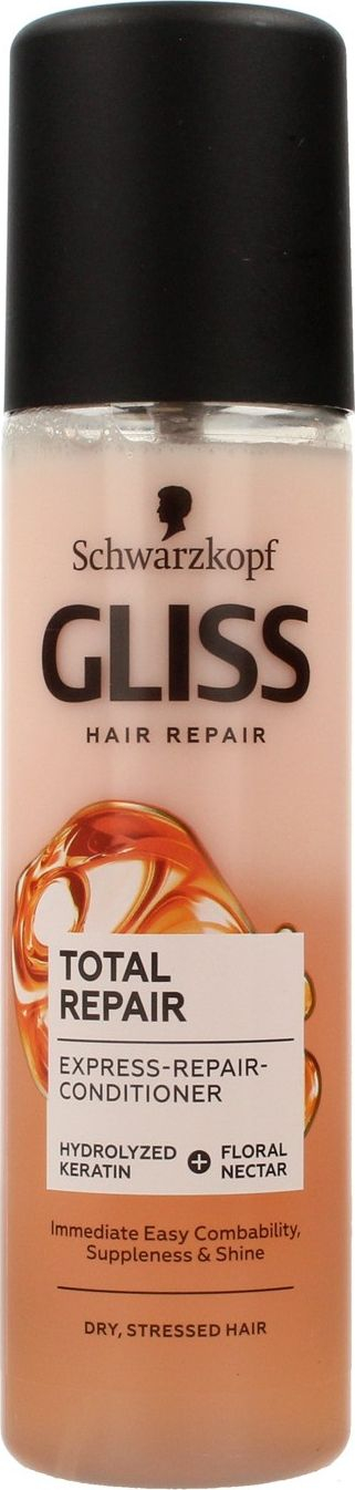 Sprej për flokë të thatë dhe të dëmtuar Schwarzkopf Gliss Kur Total Repair, 200 ml