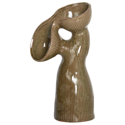 Vazo dekorative Beliani CALAMUS, stoneware, 28cm, jeshile
