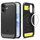 Kapotë telefoni Spigen Rugged Armor MagSafe për iPhone 17, mbron mirë nga goditjet, e zezë mat
