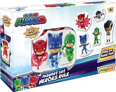 Сет магнети за фрижидер PJ Masks, 20 парчиња, шарен