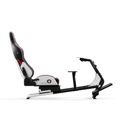 Kokpit garash Diablo Chairs X-Drive, ulëse gaming ergonomike, konstrukt metalik për timon dhe pedale, bardh e zezë