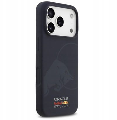 Futrollë telefoni Red Bull Silicone Single Bull Logo MagSafe, për iPhone 17 Pro, blu e errët