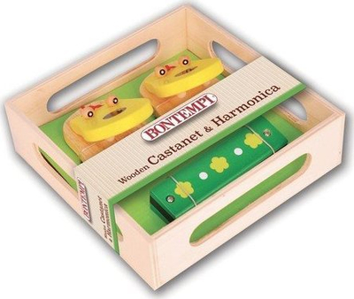 Set muzikor Bontempi 61 0310, kastanjete dru dhe harmonikë, shumëngjyrësh