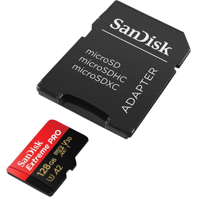 SanDisk Extreme PRO MicroSD + SD Adapter 128GB