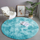 Tapet i rrumbullakët Strado Round Rug Ombre, 100x100 cm, shaggy 3.5 cm, blu e çelët
