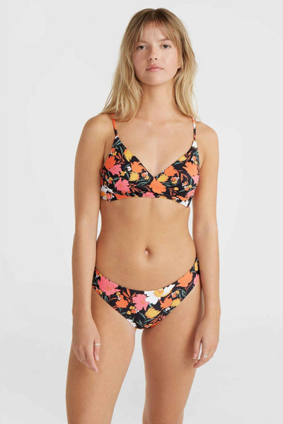 Set bikini për goca O'Neill Baay Maoi, bralet, me lule, me bazë të zezë