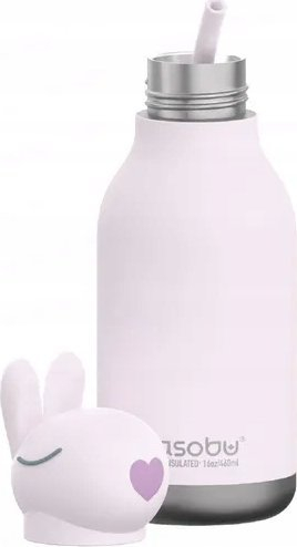 Shishe uji Bestie Bottle Pink Bunny, 16oz, çelik inox i izoluar, rozë