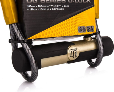Dry për biçikletë OnGuard 5815, U-Lock me kabllo çeliku, i zi