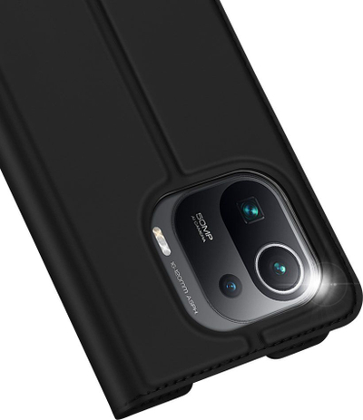 Futrollë Dux Ducis Skin Pro për Xiaomi Mi 11 Pro, me kapak, xhep për kartë, e zezë