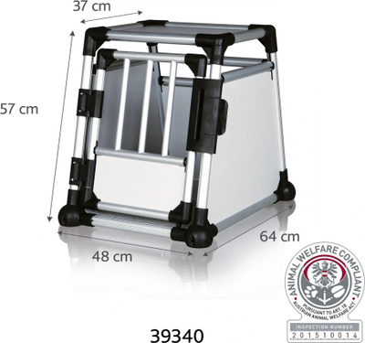 Transportues qeni Trixie Aluminum Carrier S, alumin, 48x57x64 cm, ngjyrë argjendtë