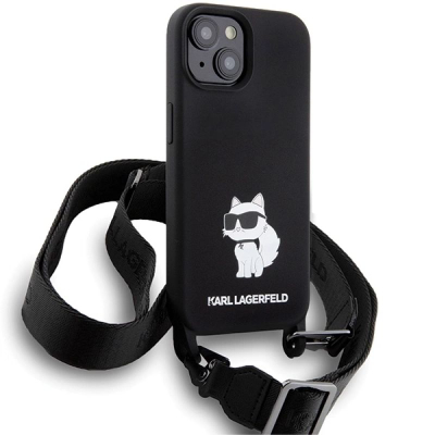 Mbrojtëse telefoni Karl Lagerfeld KLHCP15SSCBSCNK, për iPhone 15 6.1", silikon, e zezë