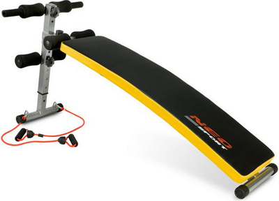 Stol i pjerrët fitnesi + zgjerues Neo-Sport NS-08G, i zi / verdhë