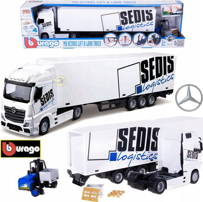 Model kamion Bburago Mercedes Benz Actros, miniaturë koleksioni, shumë i detajuar, shumëngjyrësh