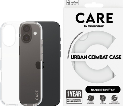 Futrollë PanzerGlass CARE Urban Combat për iPhone 16, transparente