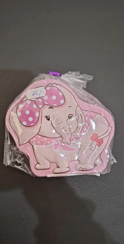 Kursimtare metalike Piggy Bank Elephant, 15x14 cm, rozë me pika