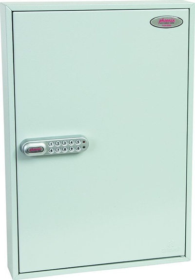 Kabinet çelësash Phoenix KC0603E, 100 vende, bravë elektronike, gri e hapur