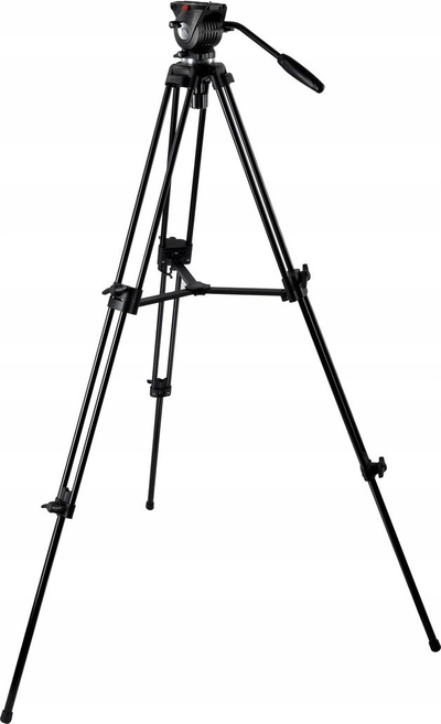 Tripod video NEST NT-777, 180cm, me kokë fluid, ngjyrë e zezë