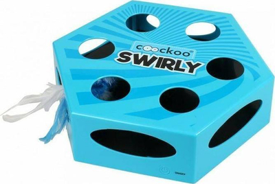 Lodër me llafe për mace Coockoo Swirly, me sustë e zile, me kohëmatës 15 min, blu