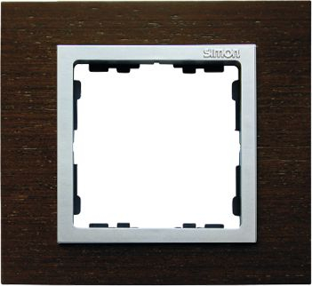 Kornizë elektrike Simon 82 Nature, 1 element, wenge, alumini