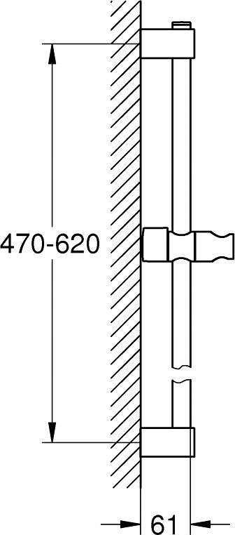 Shinë dushi Grohe Tempesta, 60 cm, krom