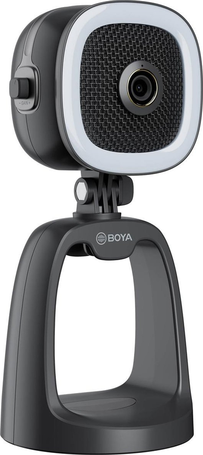 Mikrofon USB BOYA BY-CM6B me kamerë 4K e dritë LED, i zi