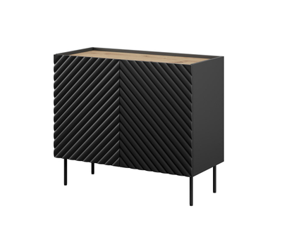 Kredencë ONDA 2D, 98x45x85 cm, MDF mat, e zezë