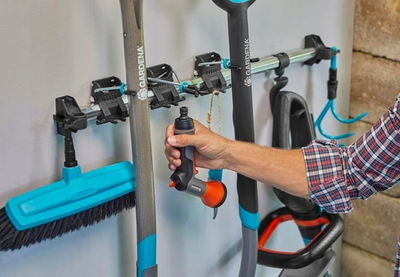 Raft muri për vegla Gardena Tool Rack Plus, alumini, kapacitet 60 kg