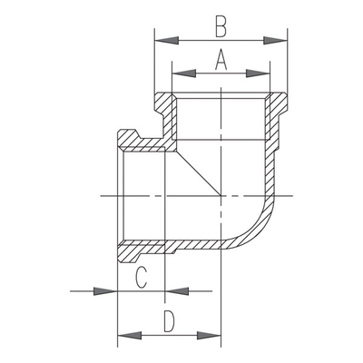Хидрауличен аголен приклучок Ферро K03C, 1/2", 90°, хромиран