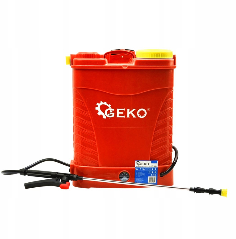Spërkatës shpine GEKO, 16L, pompë dore, i kuq