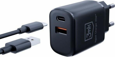 Karikues muri 3MK Hyper Charger 20W, 2 porta USB e USB-C, i zi
