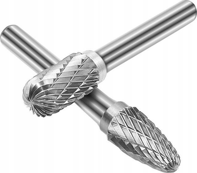 Set frezash rrotulluese për metal HSS, 8 copë, bosht 6 mm, argjend