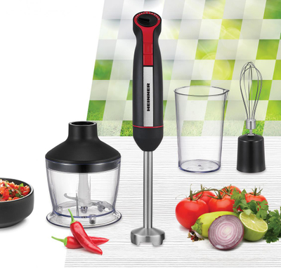 Blender dore Heinner HHB-DC1200BKRD, 1200W, komplet aksesorësh, i zi me të kuqe