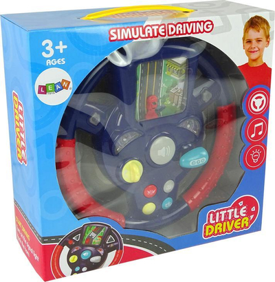Lodër timon Leantoys Little Driver, simulator drejtimi, me drita dhe tinguj, blu e kuqe