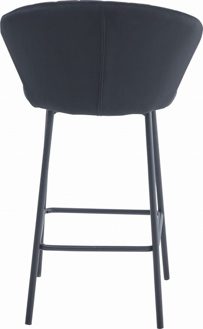Set stola bari Gatta Black Velour, 3 copë, kadife e zezë, këmbë të zeza