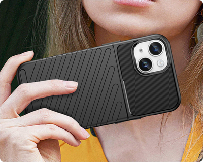 Mbrojtëse telefoni Hurtel Thunder Case për iPhone 14, TPU e fortë, mbrojtje e forcuar, e zezë
