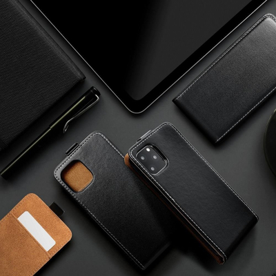 Kapak vertikal OEM Slim Flexi Fresh për Samsung Galaxy J5 2016, lëkurë eko, me magnet, i zi