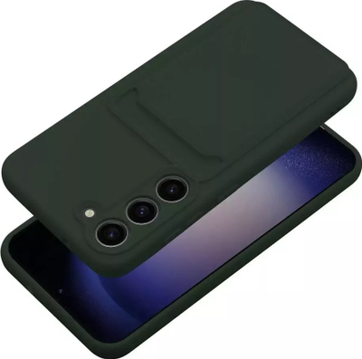 Këllëf telefoni Card Case për Samsung Galaxy S23 Plus, silikon, me xhep kartash, jeshil