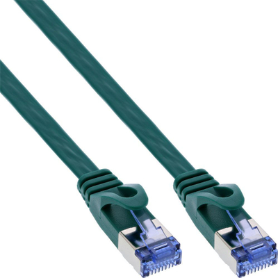 Kabllo rrjeti InLine Patchcord flat, U FTP, Cat 6A, 3m, jeshile