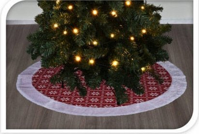 Tapet për pemë të Vitit të Ri Skirt Knitted, 100 cm, poliester, shumëngjyrësh
