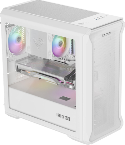 Kuti kompjuteri Natec Genesis Irid 503 ARGB Lite, Micro Tower MATX Mini ITX, panel xhami i temperuar, e zezë