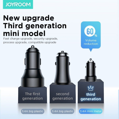 Karikues makine Joyroom Wise Series C-A02, 3.4A, 2x USB me kabllo Micro USB 1m, i zi