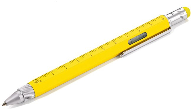 Stilolaps Troika Construction PIP20YE, metalik, me vizore dhe nivel, i verdhë